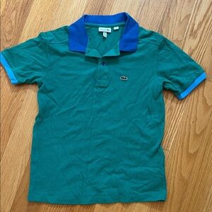 Lacoste Polo with Green Body and Blue Accents